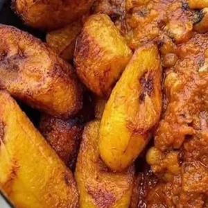 Porridge Beans & Fries & Fried Plantain